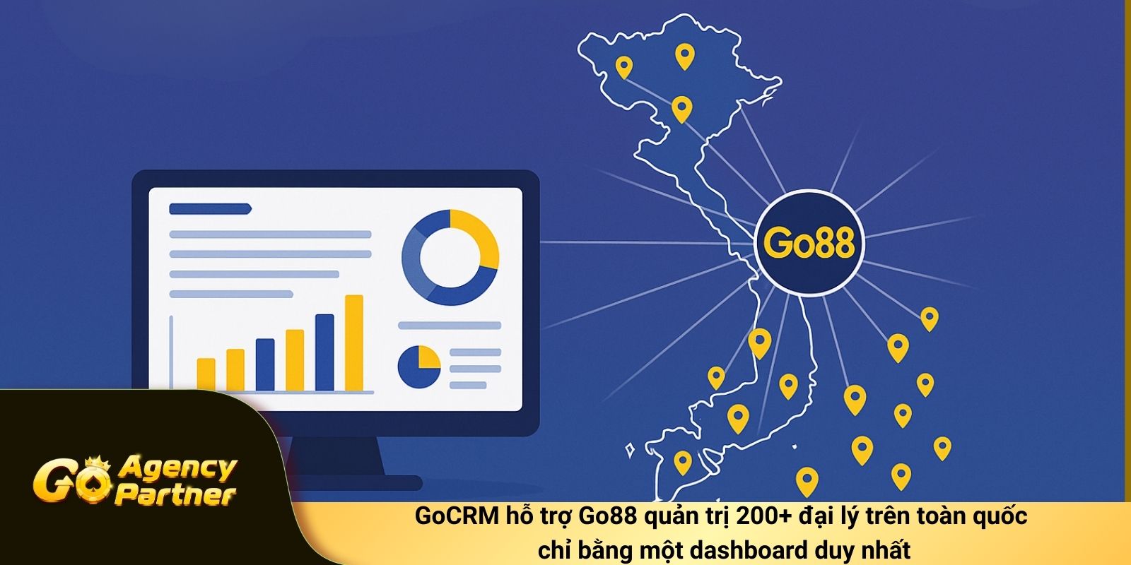 GoCRM hỗ trợ Go88 quản trị 200+ đại lý trên toàn quốc chỉ bằng một dashboard duy nhất