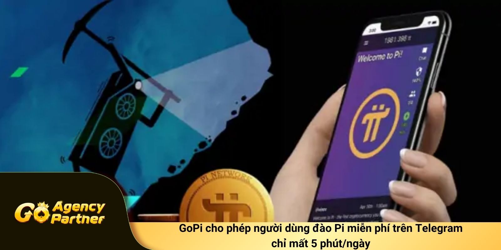 GoPi cho phép người dùng đào Pi miễn phí trên Telegram, chỉ mất 5 phút/ngày